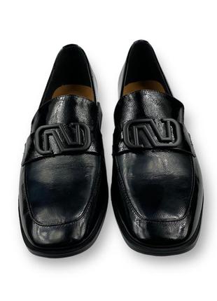 Женские лаковые туфли на низком каблуке черные удобные 18j919-04d-6056 brokolli 20147 фото