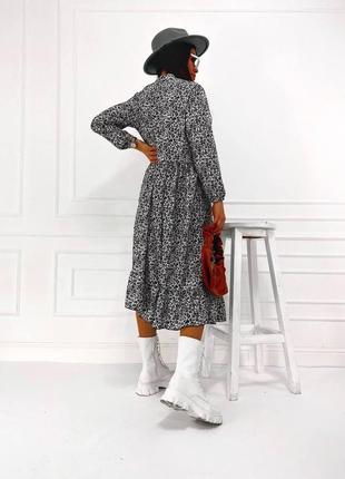 Шикарное летнее женское платье по колено платье батальное платье в цветочный принт с рукавами свободного кроя2 фото