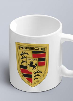 Чашка с принтом авто логотип  porsche  (02010102013)