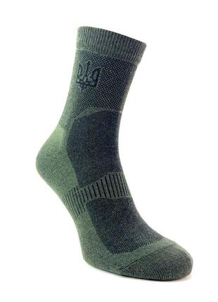 Набір літні тактичні шкарпетки зсу 5 пар 41-45 хакі герб армійські носки військові високі4 фото