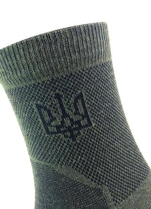Набір літні тактичні шкарпетки зсу 5 пар 41-45 хакі герб армійські носки військові високі9 фото