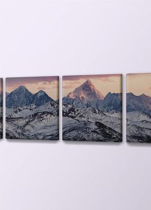 Печатная модульная картина горы quadro 140х35 см