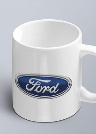 Чашка  з принтом авто логотип ford  (02010102036)