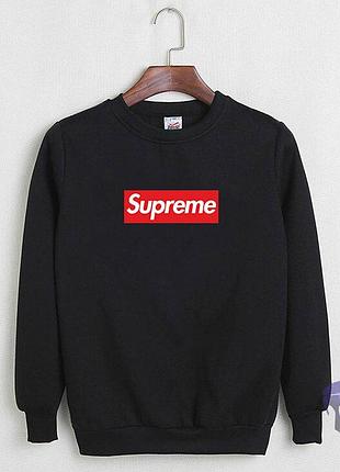 Мужской свитшот черного цвета  supreme
