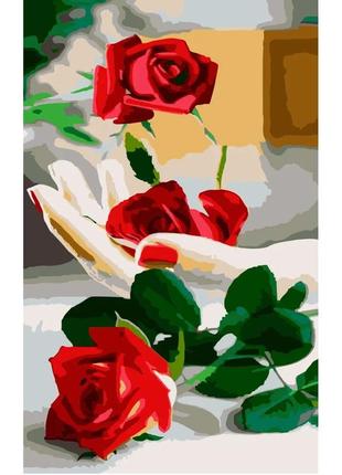 Картина за номерами троянда на руці 25х50 см strateg