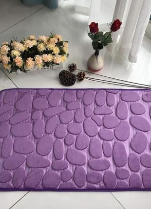 Коврик в ванную stone 60х40 см. фиолетовый, стильный, антискользящий, водопоглощающий