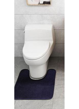 Килимок у ванну, туалет 50 * 40 см. чорний із вирізом стильний, антиковзний, водопоглинальний4 фото