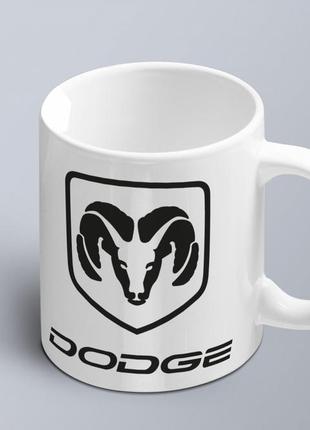 Чашка  з принтом авто логотип dodge  (02010102035)1 фото