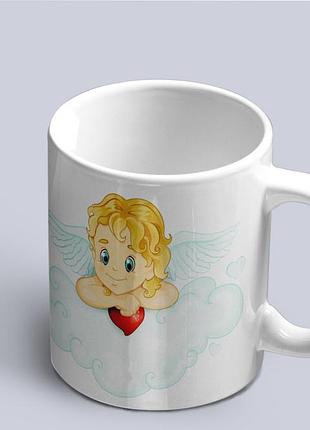Чашка с принтом "купидон на облаке" (святой валентин) (02010115034)