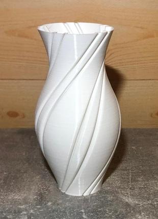 Фигурная декоративная, тонкостенная ваза «вдавленная спираль»2 фото