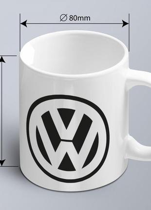 Чашка  з принтом авто логотип volkswagen  (02010102021)2 фото