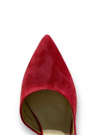 Жіночі елегантні вечірні туфлі на високих підборах, червоні, натуральна замша zh733a-30e-1 anemone 21758 фото