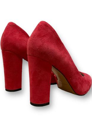 Жіночі елегантні вечірні туфлі на високих підборах, червоні, натуральна замша zh733a-30e-1 anemone 21755 фото