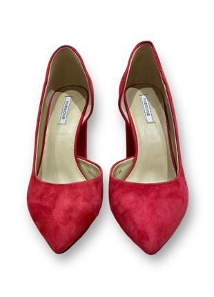 Жіночі елегантні вечірні туфлі на високих підборах, червоні, натуральна замша zh733a-30e-1 anemone 21757 фото