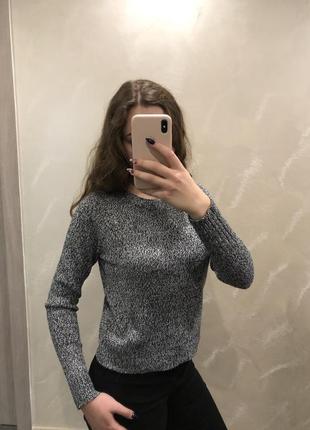 Идеальный меланжевый / чёрно-белый базовый свитер h&m3 фото