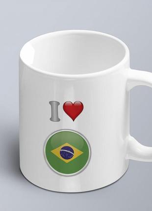 Чашка  з принтом я люблю бразілію з зображенням прапору  (02010109008)