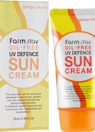 Сонцезахисний знежирений крем farm stay oil-free uv spf50+