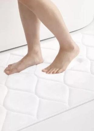 Современный премиум коврик для ванной с эффектом памяти - 43 х 61 см белый - антискользящий,  водопоглощающий