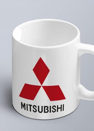 Чашка с принтом авто логотип  mitsubishi  (02010102009)