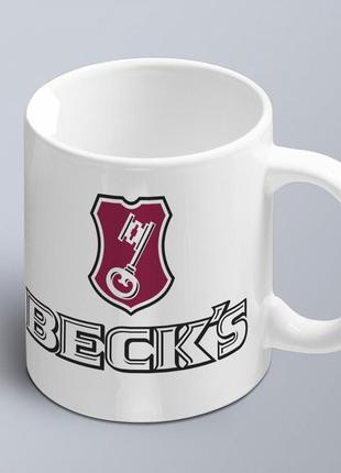 Чашка  з принтом логотипу beck`s1 фото