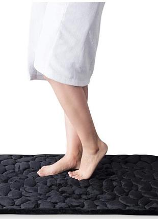 Нобір килимків для ванної — 2 шт 80*50 см і 60*40 см. чорний, стильний, антиковзний, водопоглинальний5 фото
