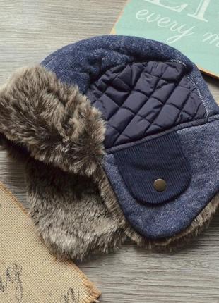 Шапка ушанка бомбер зима f&f 6-10л