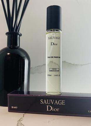 Парфюм тестер christian dior sauvage 33ml мужская парфюмированная вода (мужские духи кристиан диор саваж)1 фото