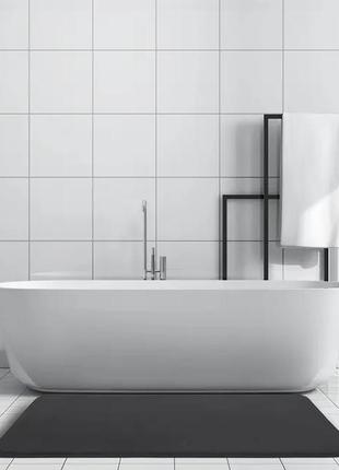 Килимок у ванну 60 * 40 см. чорний, стильний, антиковзний, водопоглинальний5 фото
