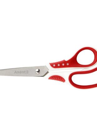 Ножиці "axent" 180мм 6304-06-a ручка з гум.вставками біло-черв.