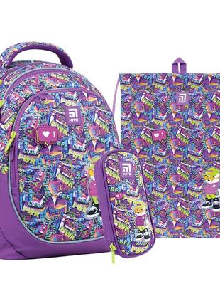 Рюкзак шкільний +пенал +сумка для взуття "kite" 700 set_k22-700m