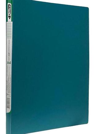 Швидкозшивач пласт.уси а4 "4office" 2см, з кишенею 4-213-04 зелений