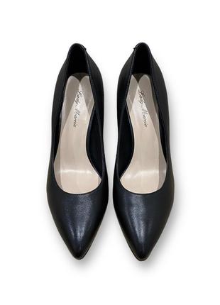 Женские кожаные деловые повседневные туфли черные на устойчивых каблуках s981-20-y021a-9 lady marcia 25917 фото