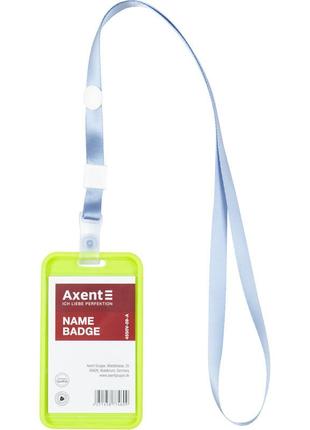 Бейдж "axent" вертик. soft-touch 54х85мм салатовий 4550v-09-a6 фото