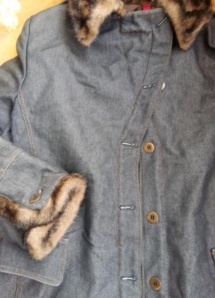Круте джинсове пальто стеганное center coat xl-xxl3 фото