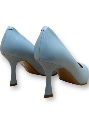 Женские кожаные деловые туфли на каблуках из натуральной кожи голубые s984-01-y775a-9 lady marcia 25955 фото