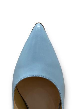 Женские кожаные деловые туфли на каблуках из натуральной кожи голубые s984-01-y775a-9 lady marcia 25958 фото