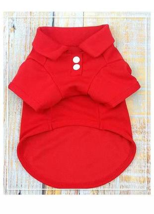 Футболка поло червона для котів сфінксів, маленьких і середніх собак