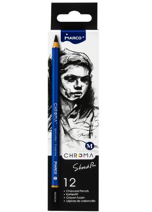Олівець художній "marco" chroma вугільний medium (середній) m e1040-m1 фото