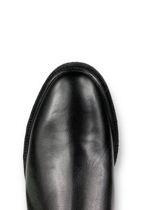 Женские кожаные деми ботинки черные классические на низком каблуке с молнией 1f3697-0900-a1780b molka 25668 фото