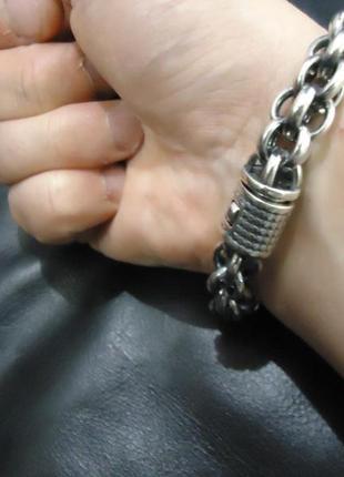 Мужской серебряный браслет eternity вечность 57 гр. 21 см.2 фото
