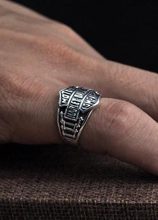 Мужское  серебряное кольцо харлей регулируется 10 грамм3 фото