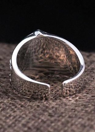 Мужское  серебряное кольцо харлей регулируется 10 грамм5 фото