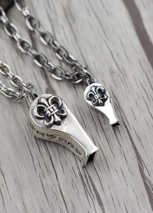 Срібний кулон свисток chrome hearts кельтська лілія ексклюзив