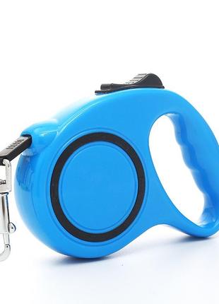 Поводок выдвижной рулетка для собак pet style до 15 кг синяя 3 метра