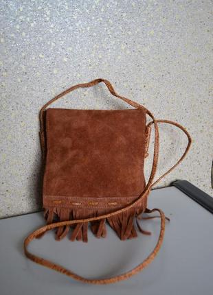 Laura valle сумочка з бахромою з натуральної замші.2 фото