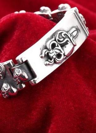 Мужской серебряный браслет chrome hearts сердце меч 118,89 гр 23 см1 фото