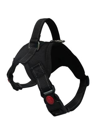 Світловідбивна шлейка для собак pet style "hunter" чорна xs
