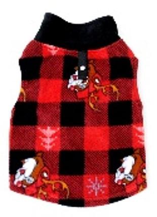 Жилетка для собак с кольцом pet style "клетка" красная