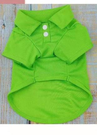 Футболка поло зелена трикотажна для хатніх, домашніх тварин, котів і собак