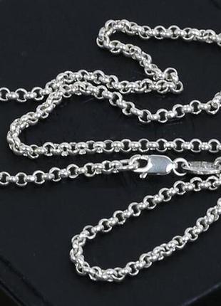 Серебряная цепочка цепь rings унисекс chrome hearts 60 см 4 мм 21 грамм2 фото